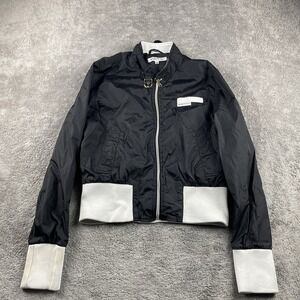 Vintage Members Only Windbreaker Jacket Mens Medium Black White Nylon